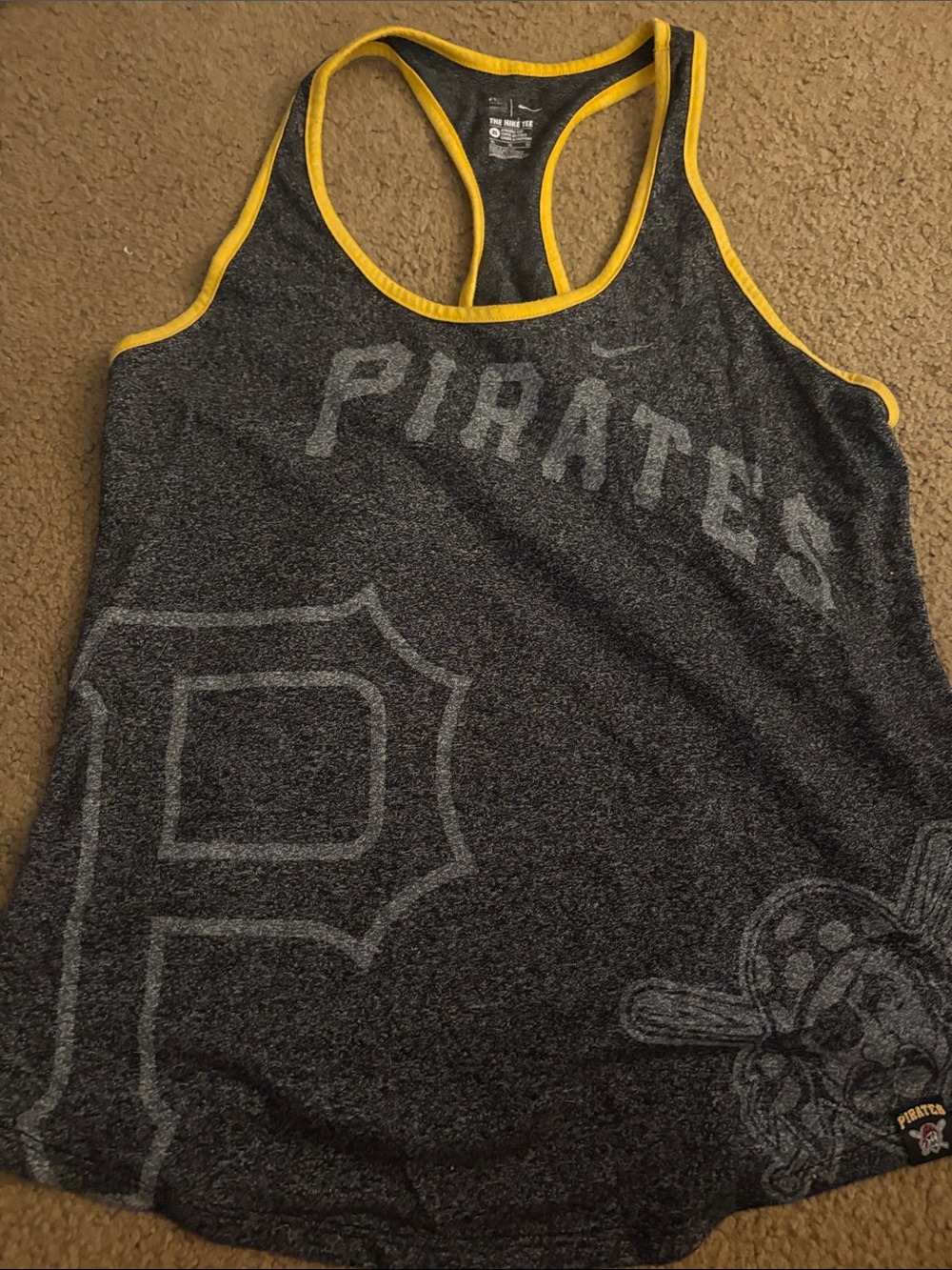 Nike Gray & Yellow Pittsburgh Pirates Racerback Tank